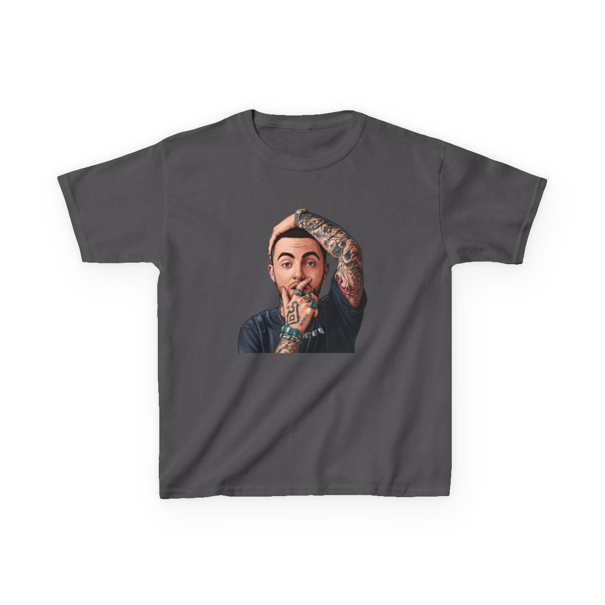 mac miller vector illustration Kids T-Shirt - alternate angle 5, merchandise