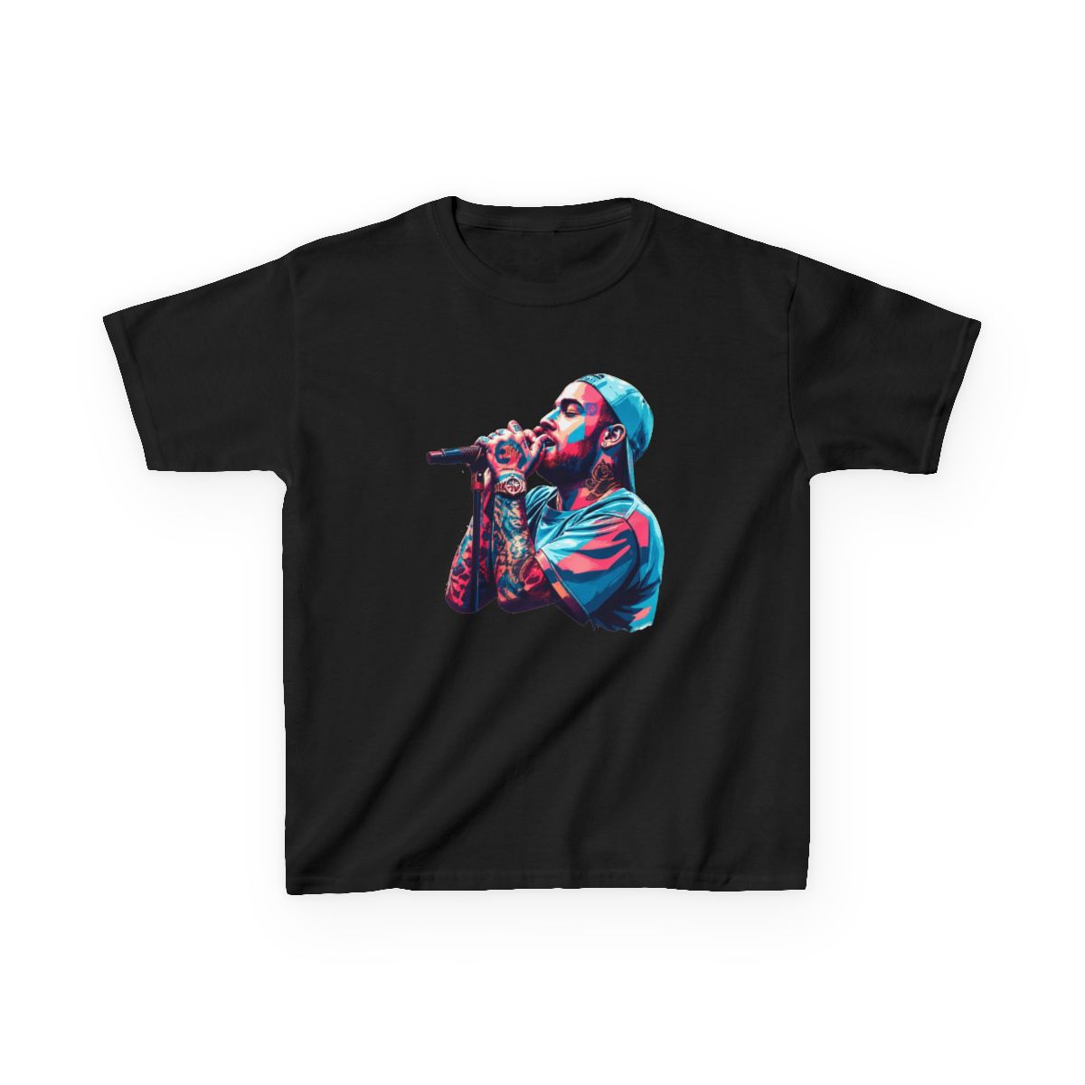 Mac Wpap Pop Art Miller - rapper Kids T-Shirt | Mac Miller - alternate angle 2, merchandise